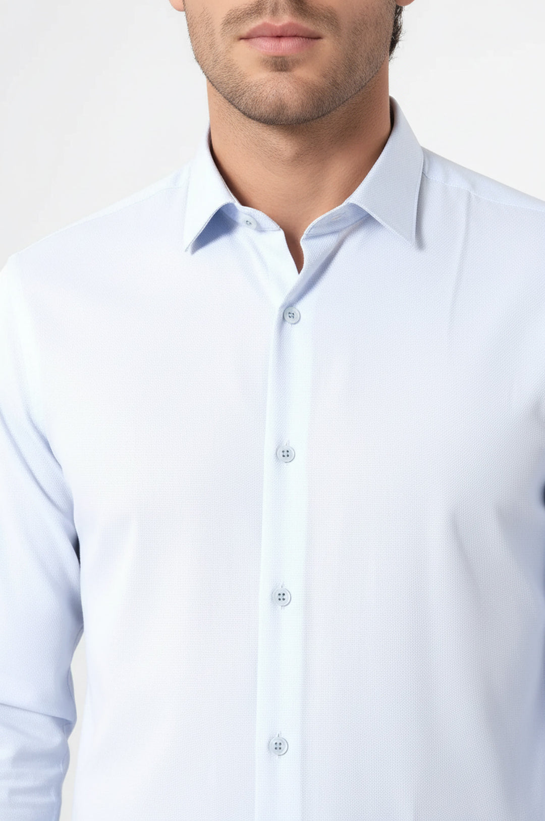 قميص أزرق منقوش بقصة ضيقة - ويسي