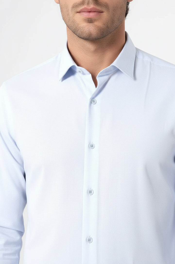 قميص أزرق منقوش بقصة ضيقة - ويسي