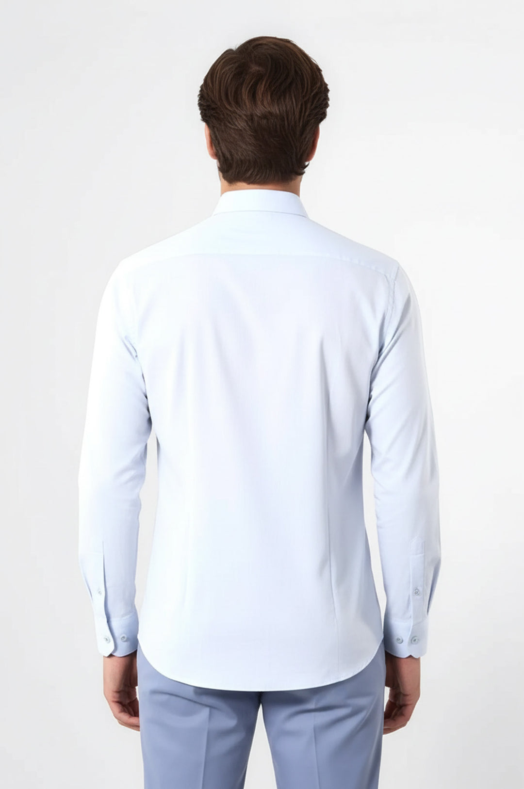 قميص أزرق منقوش بقصة ضيقة - ويسي