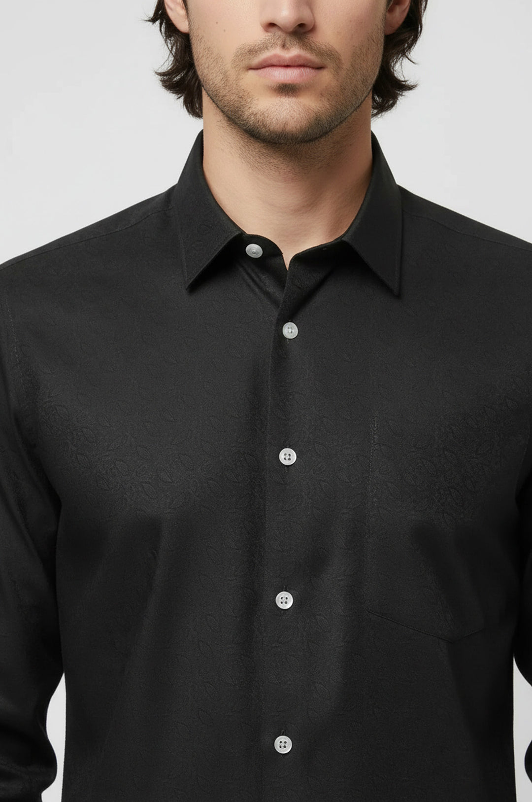 قميص سليم فيت منقوش باللون الأخضر - ويسي