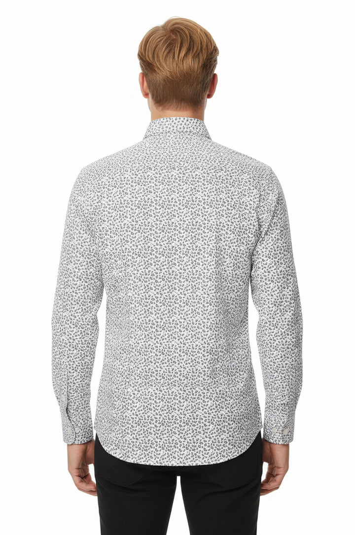 Dar Kesim Desenli Gömlek | Batı