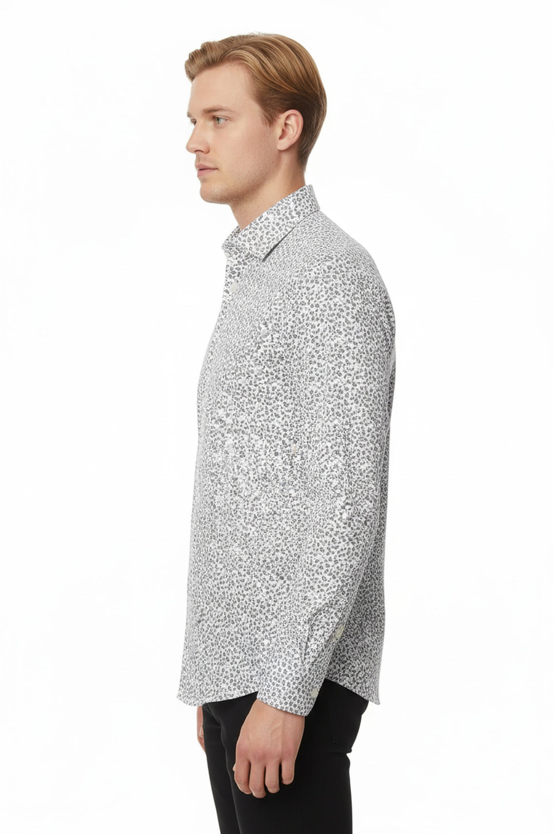 Dar Kesim Desenli Gömlek | Batı