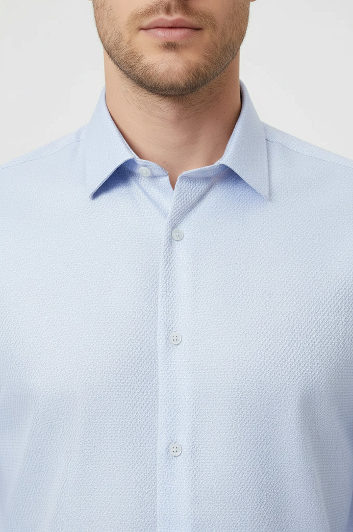 Desenli Rahat Bebek Mavi Gömlek | Batı