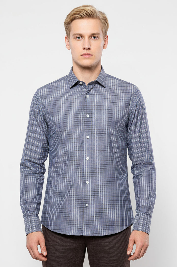 Casual Grey Plaid Shirt | Wessi