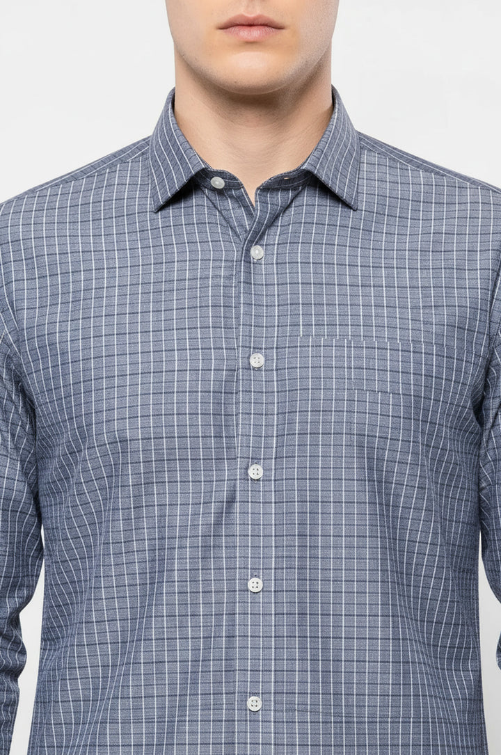 Casual Grey Plaid Shirt | Wessi