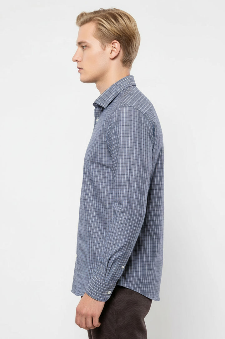 Casual Grey Plaid Shirt | Wessi