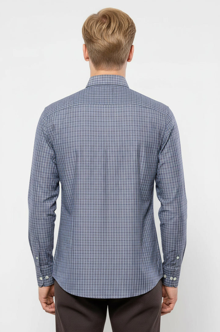 Casual Grey Plaid Shirt | Wessi