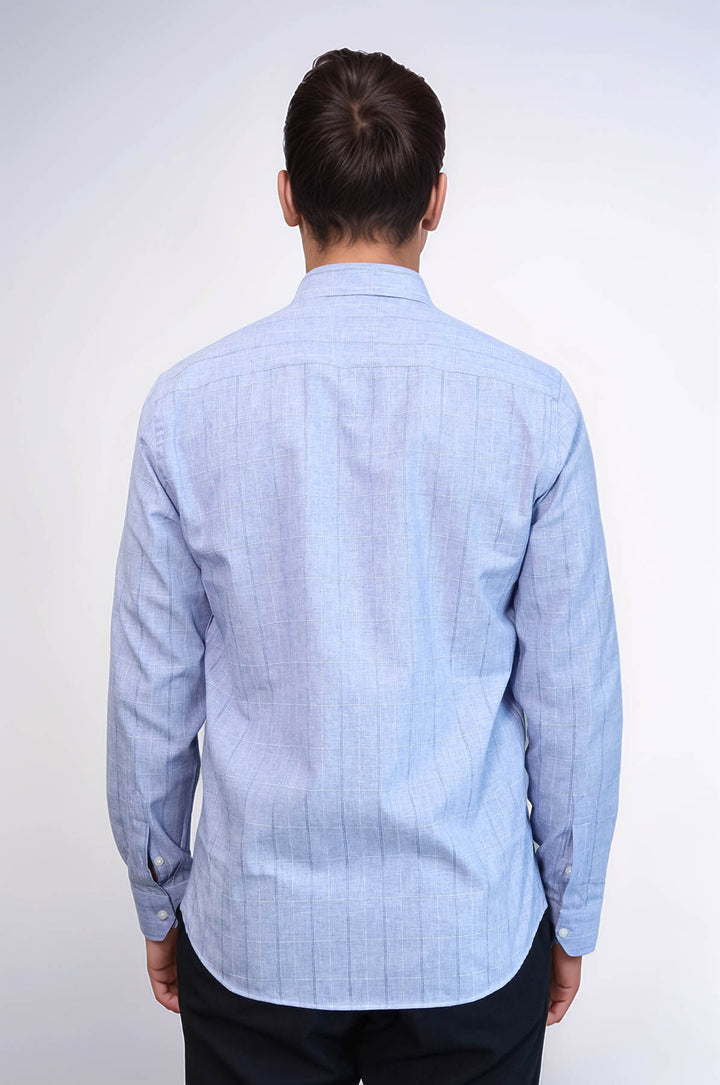Checked Long Sleeve Blue Shirt | Wessi