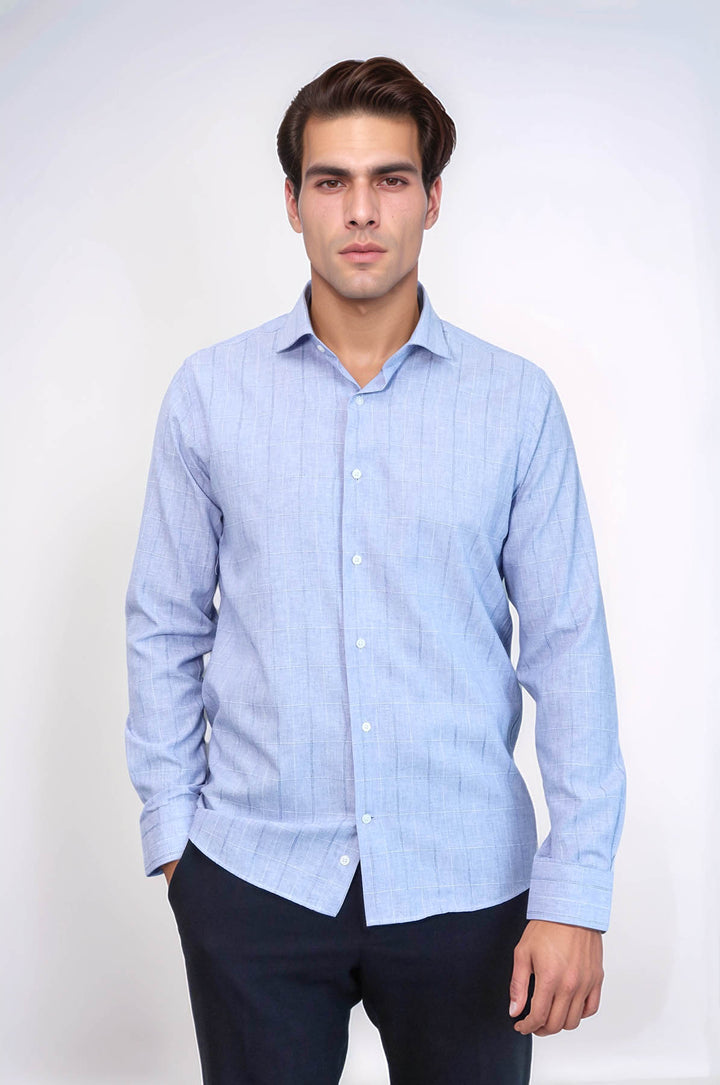 Checked Long Sleeve Blue Shirt | Wessi