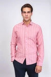 Checked Light Burgundy Men's Shirt | Wessi