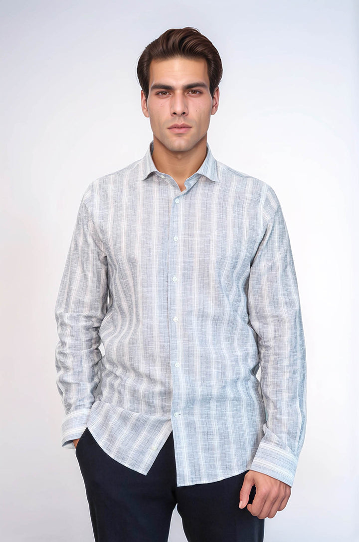 Striped Blue Men's Shirt | Wessi