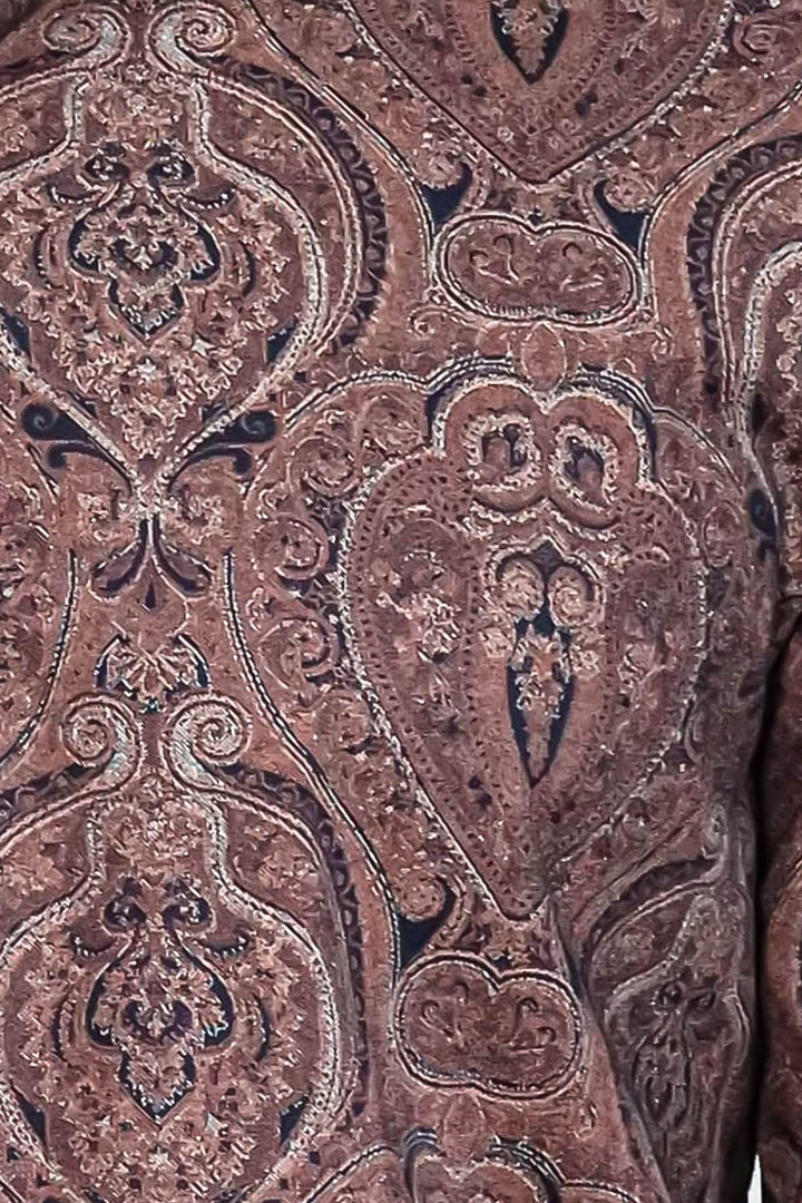 Camisa de hombre de corte ajustado con estampado marrón - Wessi 