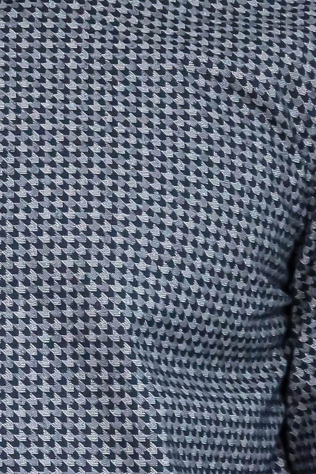 Damask Pattern Slim Fit Long Sleeves Blue Men Shirt - Wessi
