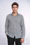 Houndstooth Pattern Black Men Shirt - Wessi