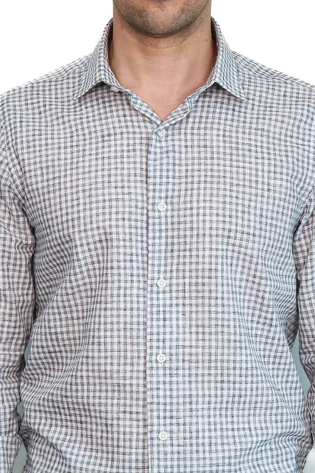 Camisa de cuadros entallada negra para hombre - Wessi