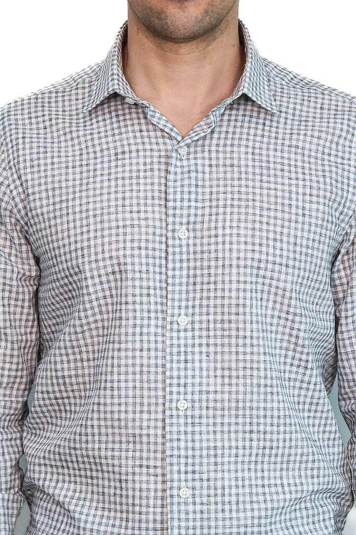 Camisa de cuadros entallada negra para hombre - Wessi