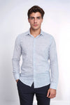 Plaid Slim Fit Navy Blue Men Shirt - Wessi
