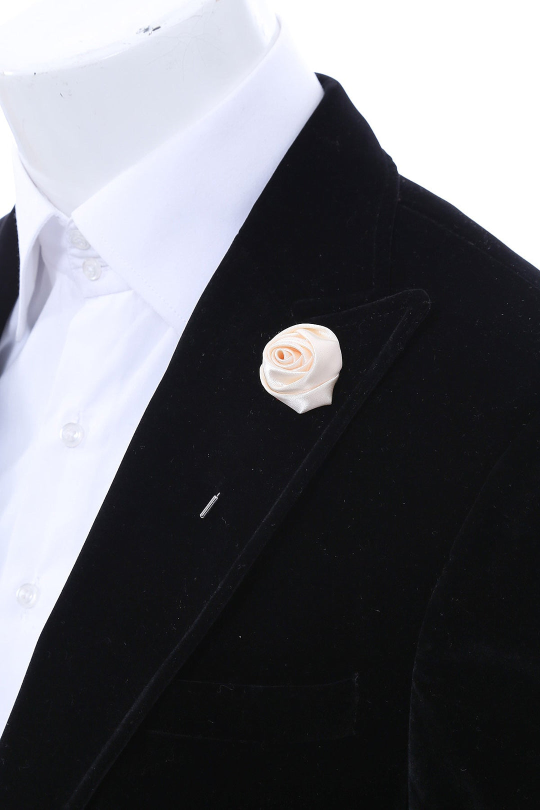 Men Cream Blossom Lapel Pin - Wessi