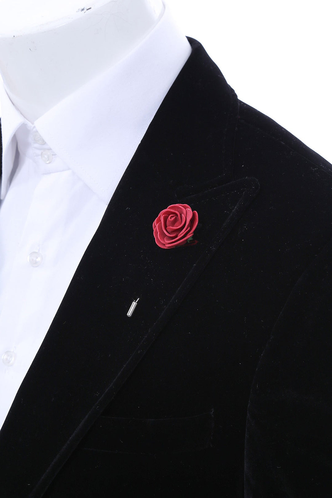 Pin de solapa con flor de color burdeos para hombre - Wessi