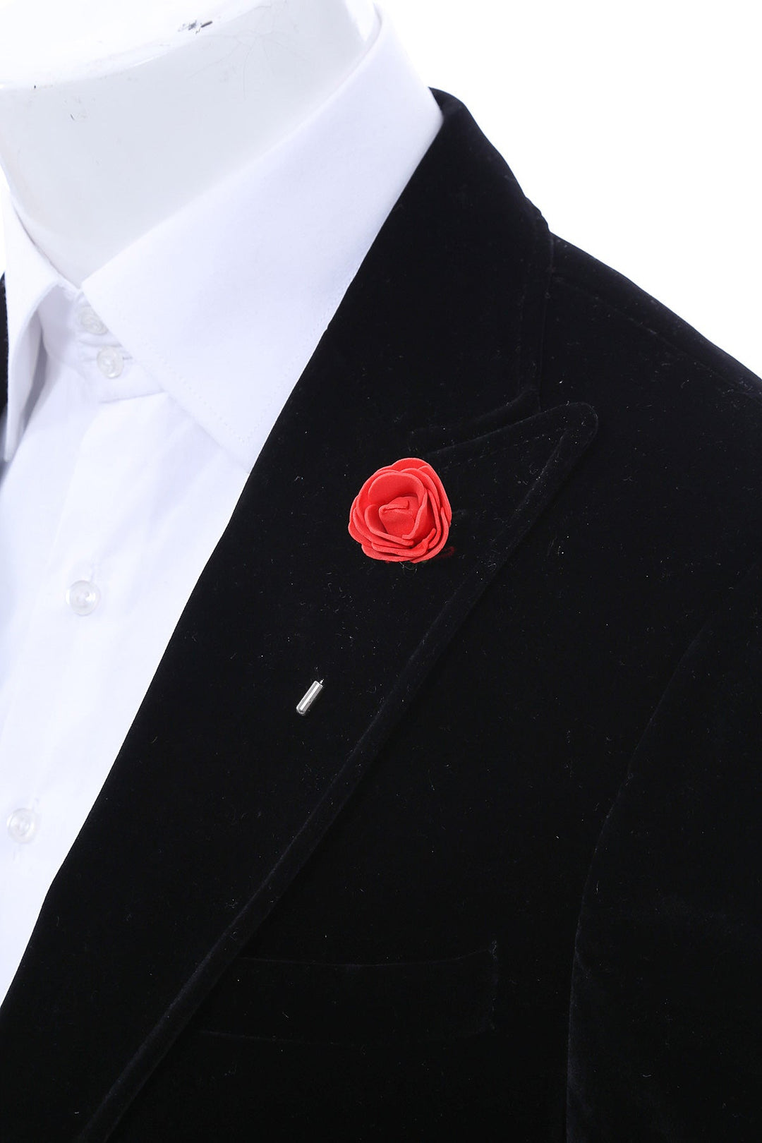 Pin de solapa con flor roja para hombre - Wessi