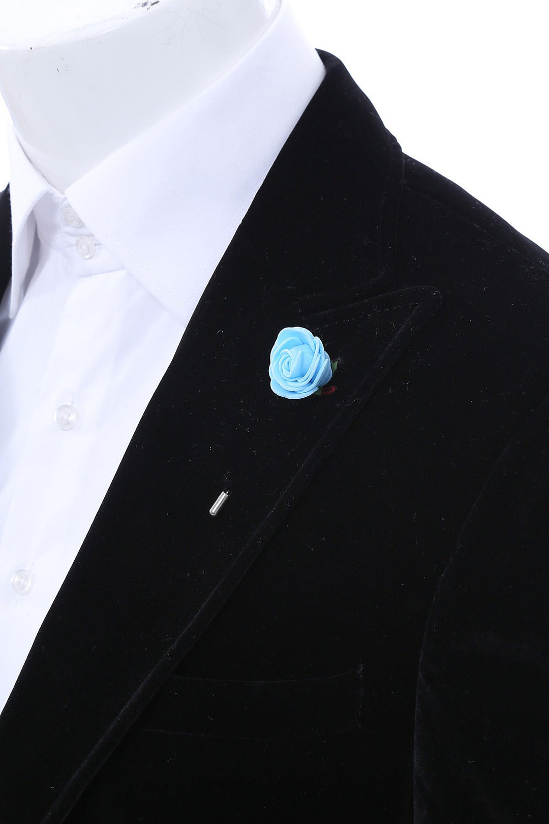 Men Blue Blossom Lapel Pin - Wessi