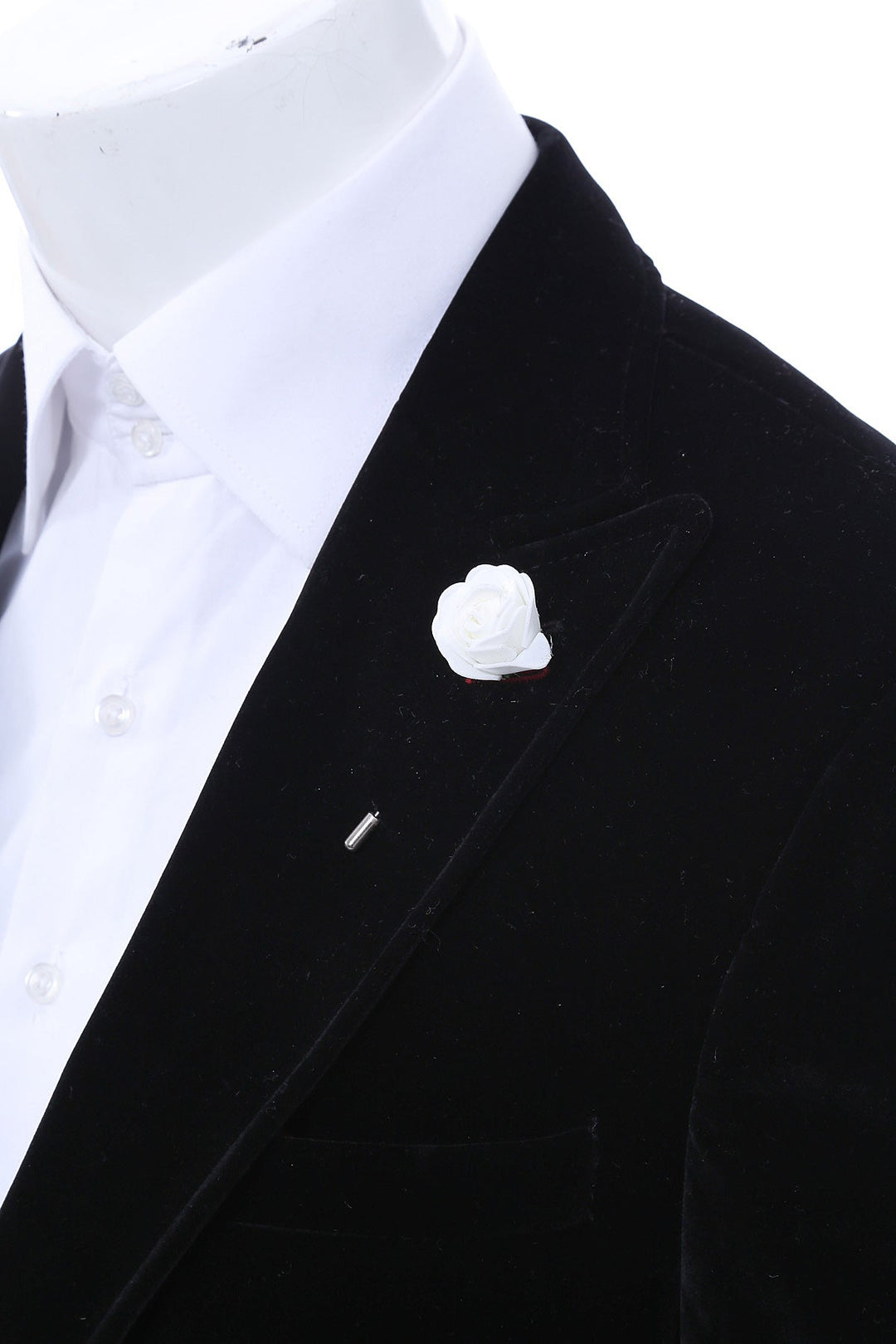 Pin de solapa con flor blanca para hombre - Wessi