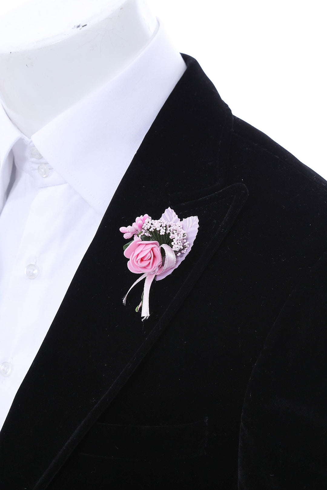 Pin de solapa con lazo y flor rosa para hombre - Wessi