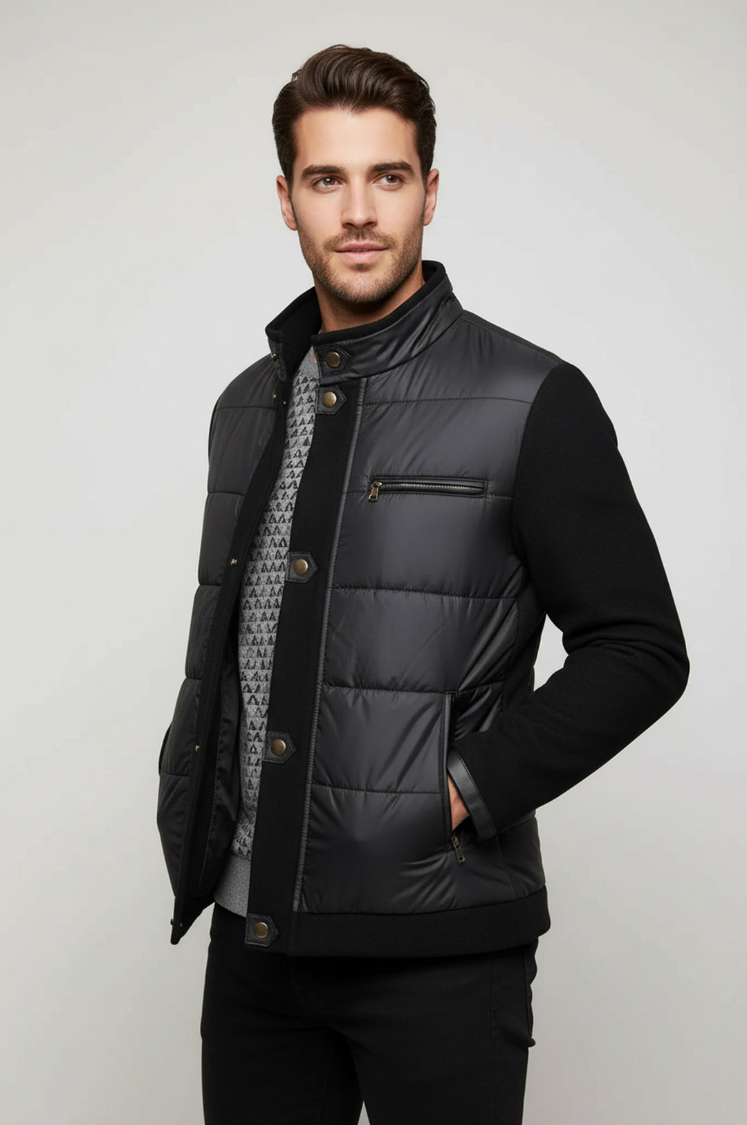 Siyah Kapatmalı Erkek Ceket - Wessi