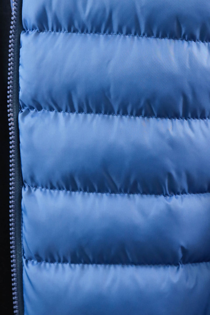 Quilted Hooded Puffer Blue Men's Coat - Wessi