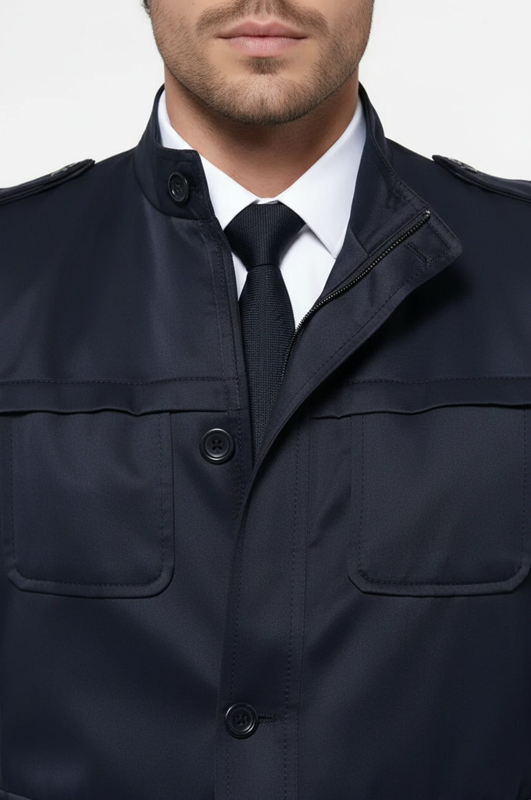 معطف قصير للرجال باللون الأزرق الداكن - ويسي