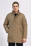 Light Brown Pocket Hooded Men's Coat - Wessi
