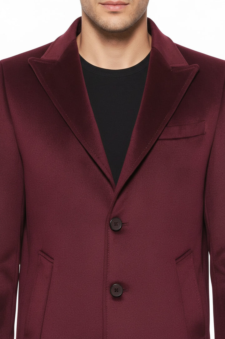 Burgundy Long Coat - Wessi