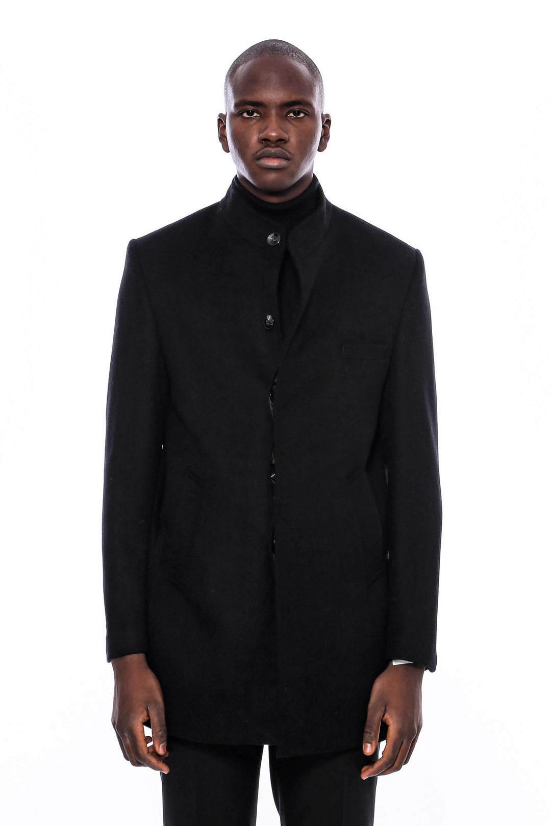 Mandarin Collar Men's Long Coat | Wessi