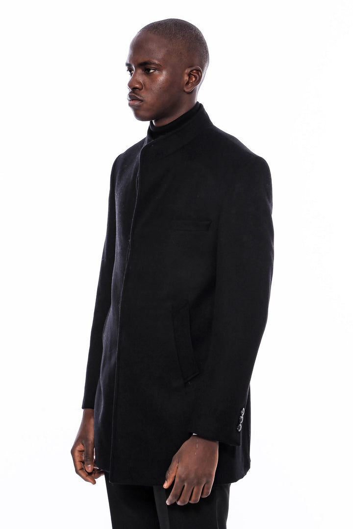 Mandarin Collar Men's Long Coat | Wessi