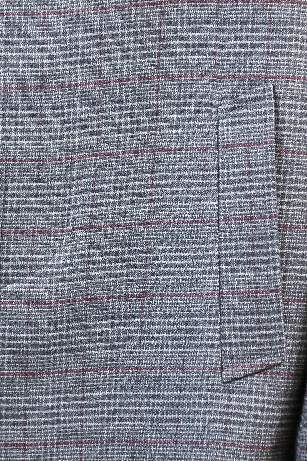 Gri Kareli Gizli Düğmeli Zirve Yaka Palto - Wessi