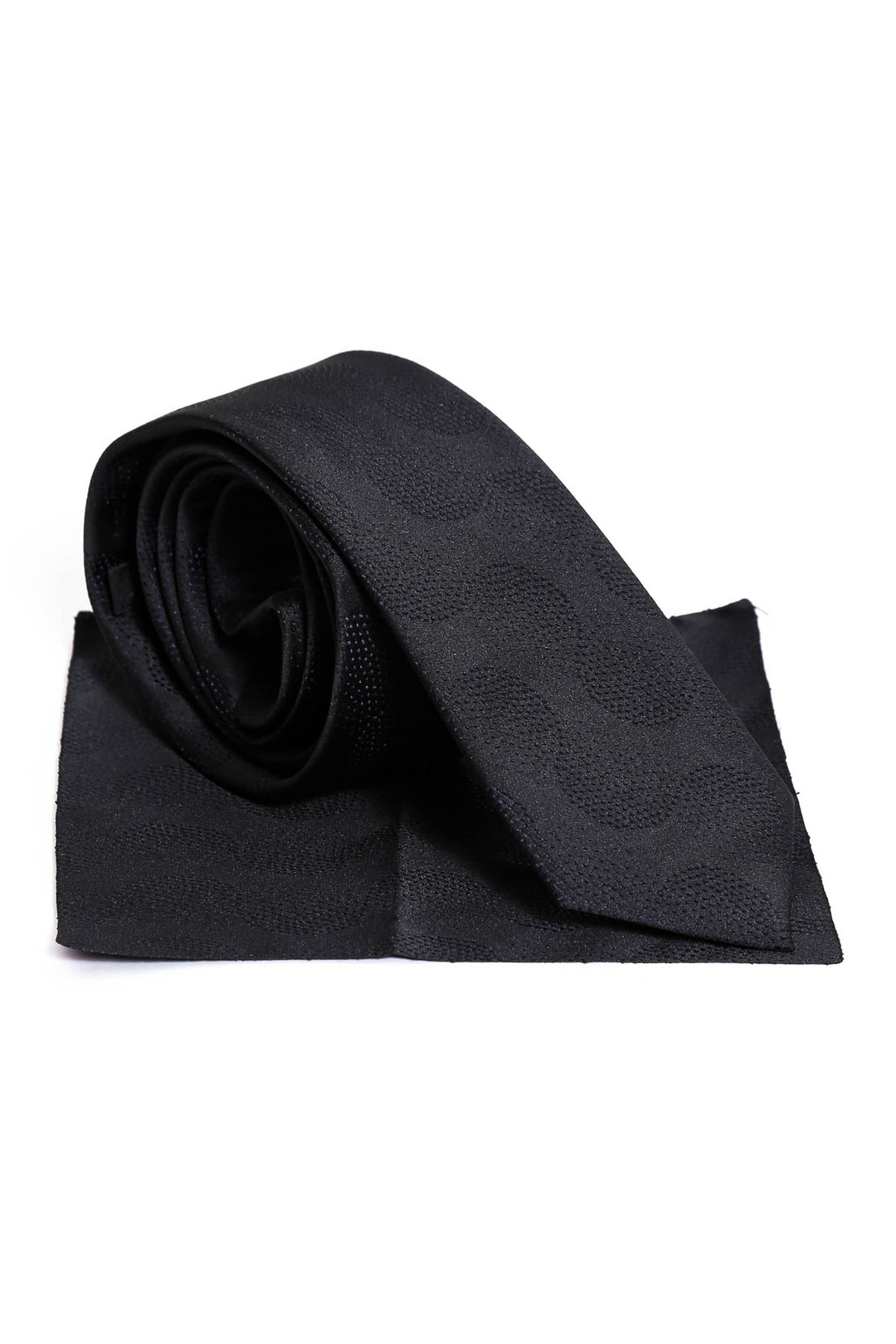 Corbata negra con estampado circular para hombre - Wessi