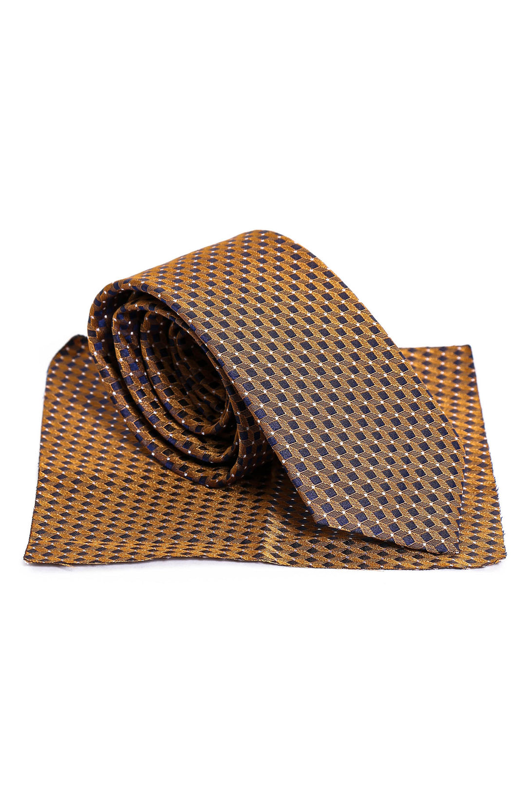 Corbata amarilla para hombre con estampado de cubos negros - Wessi