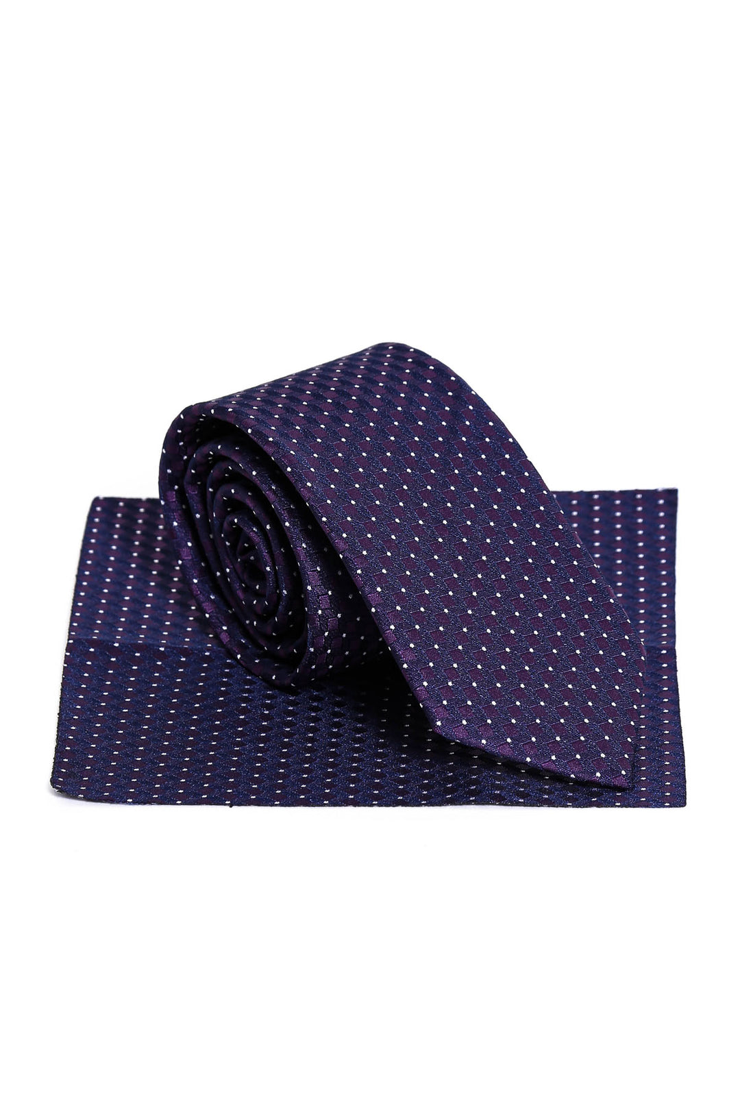 Corbata morada para hombre con estampado de cubos – Wessi