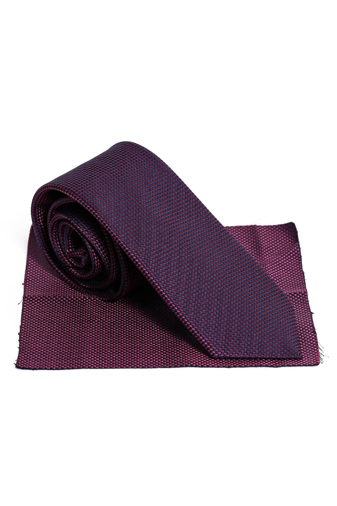 Houndstooth Pattern Navy Blue - Burgundy Tie – Wessi