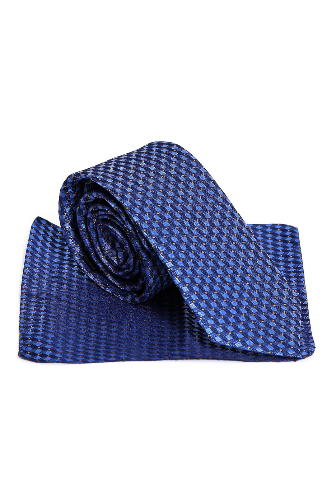 Corbata azul para hombre con estampado de cubos – Wessi