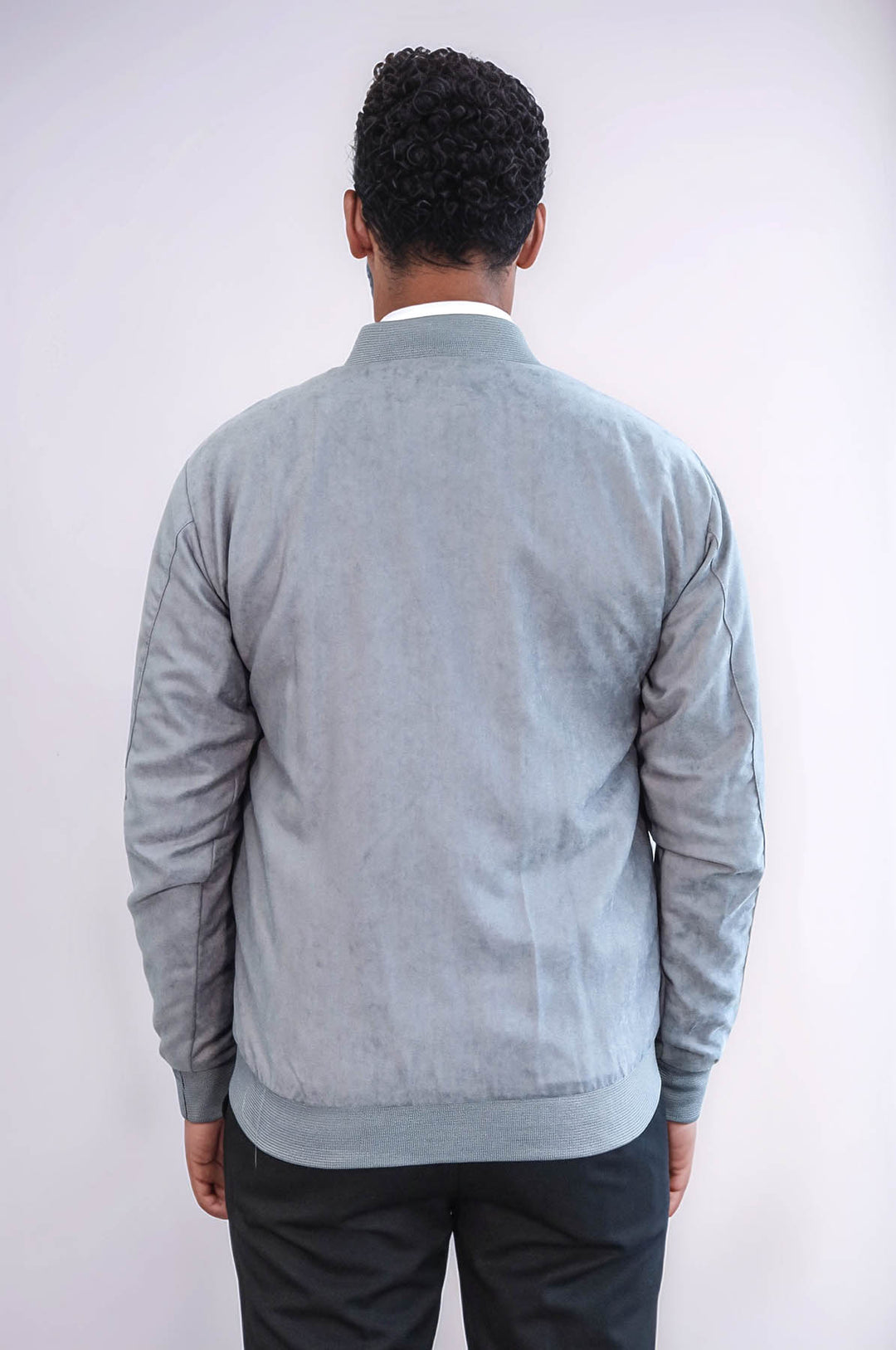 Cazadora bomber gris con bolsillos y cremallera para hombre - Wessi
