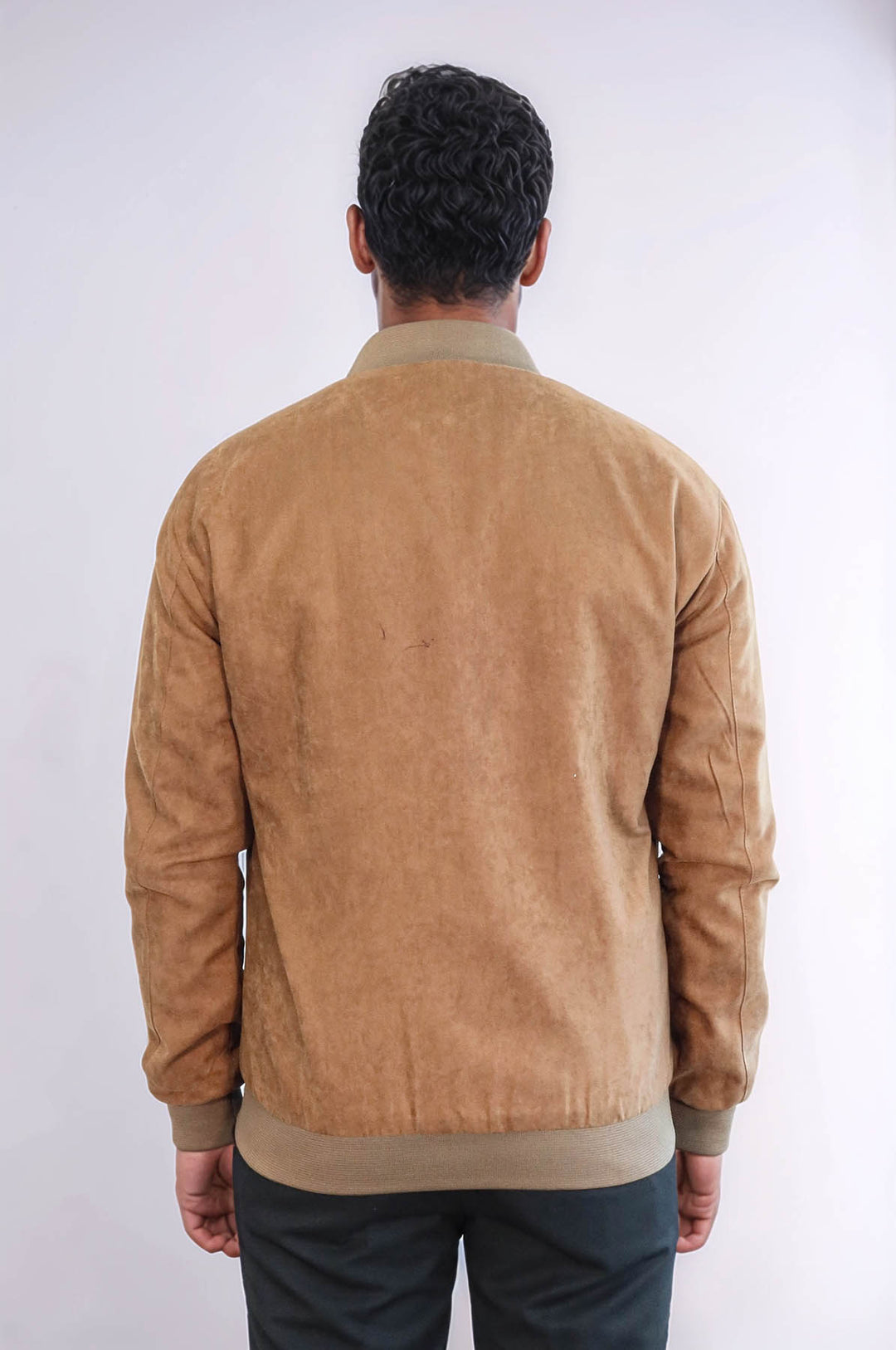 Cazadora bomber de color tostado con bolsillos y cremallera para hombre - Wessi