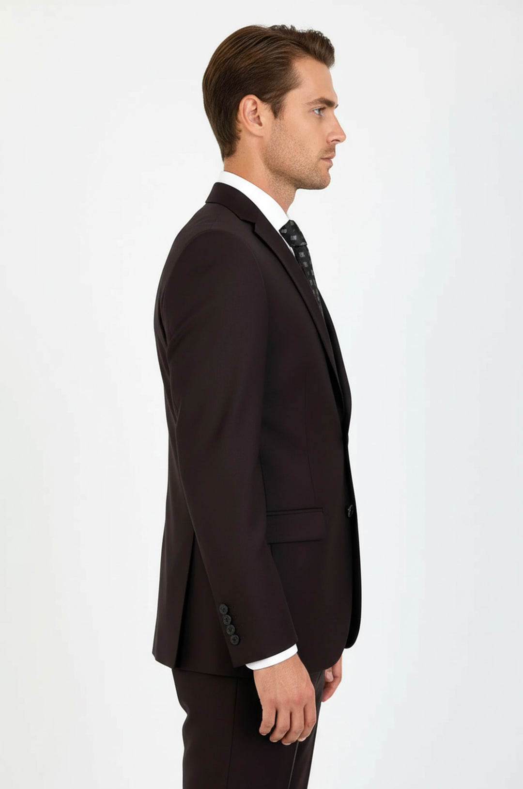 2 Buttons 2 Piece Brown Men Suit - Wessi