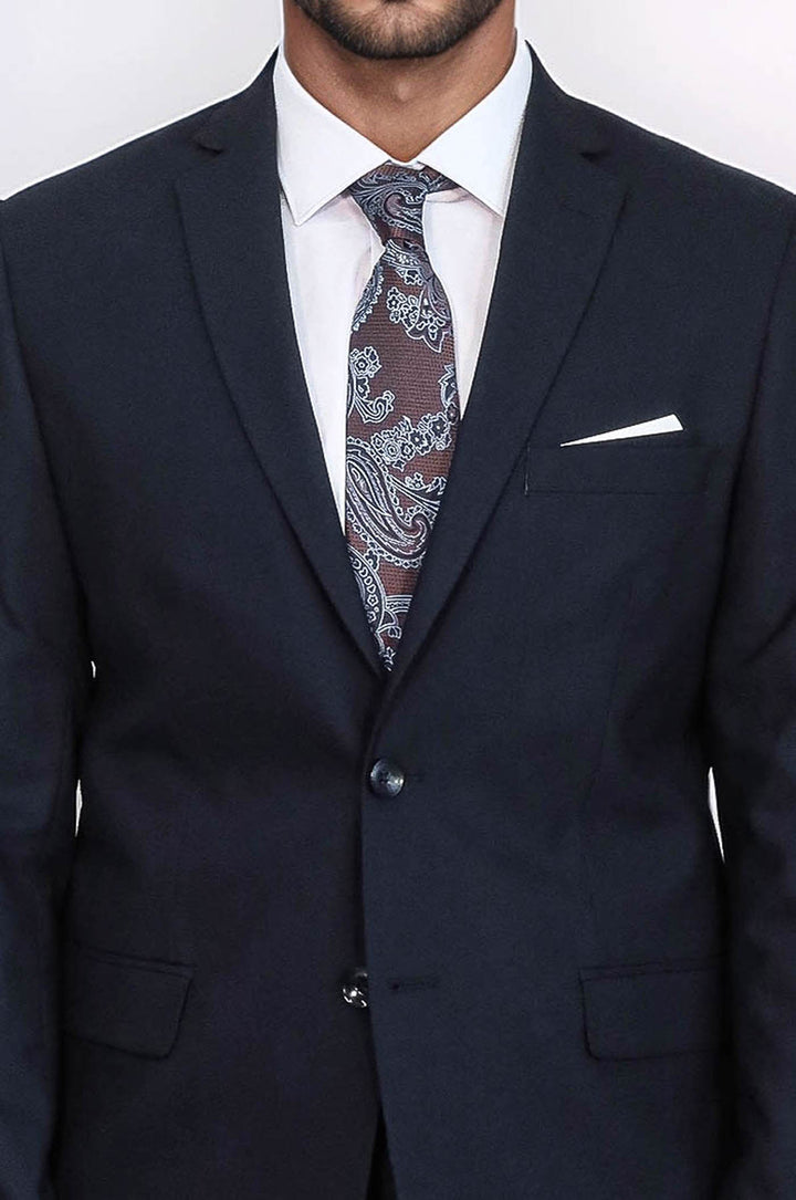 2 Buttons 2 Piece Navy Blue Men Suit - Wessi