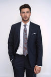 2 Buttons 2 Piece Navy Blue Men Suit - Wessi