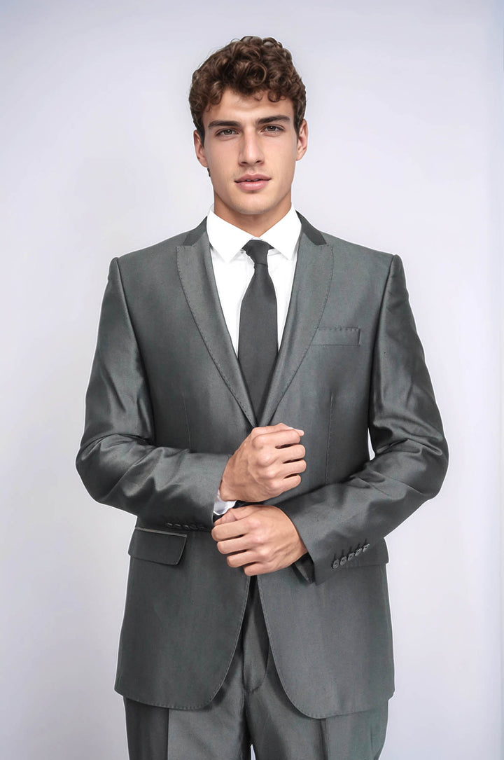 Traje antracita brillante para hombre | Wessi