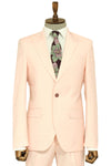 Two Piece Slim Fit Single Button Peach Colour Men Suit - Wessi