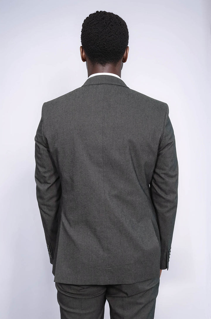 Traje de hombre de dos piezas con un solo botón, color negro - Wessi