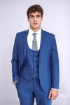 Plain Vested Navy Blue Men's Suit | Wessi