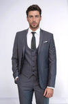 Plain Vested Anthracite Men's Suit | Wessi